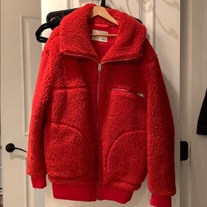 Aritzia Red Teddy Jacket